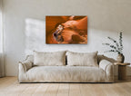 Glowing Canyon Passage landscape canvas print on the wall of a living room