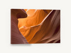 Glowing Sandstone Curves, sandstone slot canyon photograph, landscape canvas wall art print ready to hang