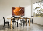 Glowing Sandstone Curves landscape canvas print on the wall of a dining room