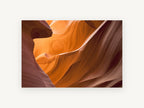 Glowing Sandstone Curves, sandstone slot canyon photograph, landscape canvas wall art print, front view