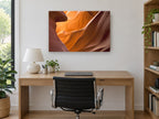 Glowing Sandstone Curves landscape canvas print on the wall of a study