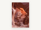 Glowing Canyon Curves, red sandstone slot canyon photograph, landscape canvas wall art print, front view