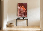 Glowing Canyon Curves landscape canvas print on the wall of a hallway