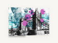 Tower Bridge Splatter, tower bridge london mixed media, city canvas wall art print ready to hang