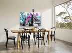 Tower Bridge Splatter city canvas print on the wall of a dining room