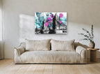 Tower Bridge Splatter city canvas print on the wall of a living room