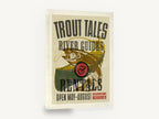 Trout Tales River Guides, retro trout fishing guide poster, stretched canvas wall art print ready to hang