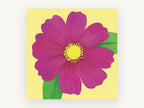 Magenta Cosmos Bloom, floral canvas wall art print, front view
