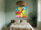 Butterfly Dream Words animal canvas print on the wall of a bedroom