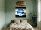 Starlit Mountain Circle landscape canvas print on the wall of a bedroom