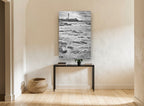 Pigeon Point Rocky Shore coastal canvas print on the wall of a hallway