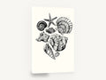 Shell Collection Sketch, seashells and starfish ink illustration, coastal canvas wall art print ready to hang