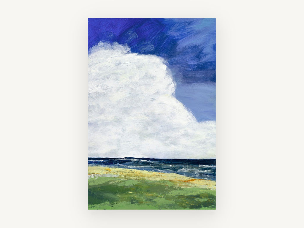 Cumulus Over Dunes, coastal canvas wall art print, front view