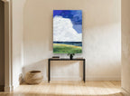 Cumulus Over Dunes coastal canvas print on the wall of a hallway