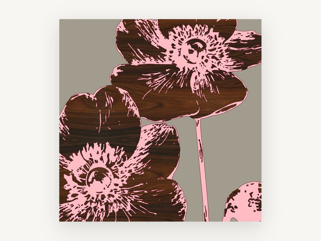Walnut Anemone Duo, floral canvas wall art print, front view