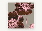 Walnut Anemone Duo, floral canvas wall art print, front view