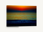 Ember Horizon Tide, deep sunset ocean seascape photograph, coastal canvas wall art print ready to hang
