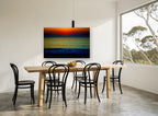 Ember Horizon Tide coastal canvas print on the wall of a dining room