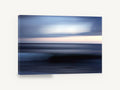 Dusk Blur Horizon, blurred blue dusk seascape photograph, coastal canvas wall art print ready to hang
