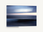 Dusk Blur Horizon, blurred blue dusk seascape photograph, coastal canvas wall art print ready to hang