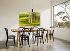 Aspen Light Meadow landscape canvas print on the wall of a dining room