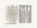 Grass Seedhead Pair, grass seedheads negative silhouette botanical, floral canvas wall art print ready to hang