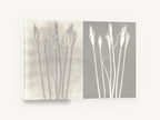 Grass Seedhead Pair, grass seedheads negative silhouette botanical, floral canvas wall art print ready to hang