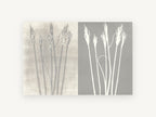 Grass Seedhead Pair, floral canvas wall art print, front view