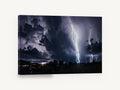 Storm Over Treeline, night thunderstorm lightning photograph, landscape canvas wall art print ready to hang