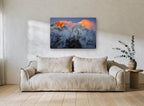 Alpenglow Summit Ridge landscape canvas print on the wall of a living room