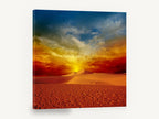 Ember Dunes Horizon, desert sunset sand dunes photograph, landscape canvas wall art print ready to hang