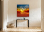 Ember Dunes Horizon landscape canvas print on the wall of a hallway
