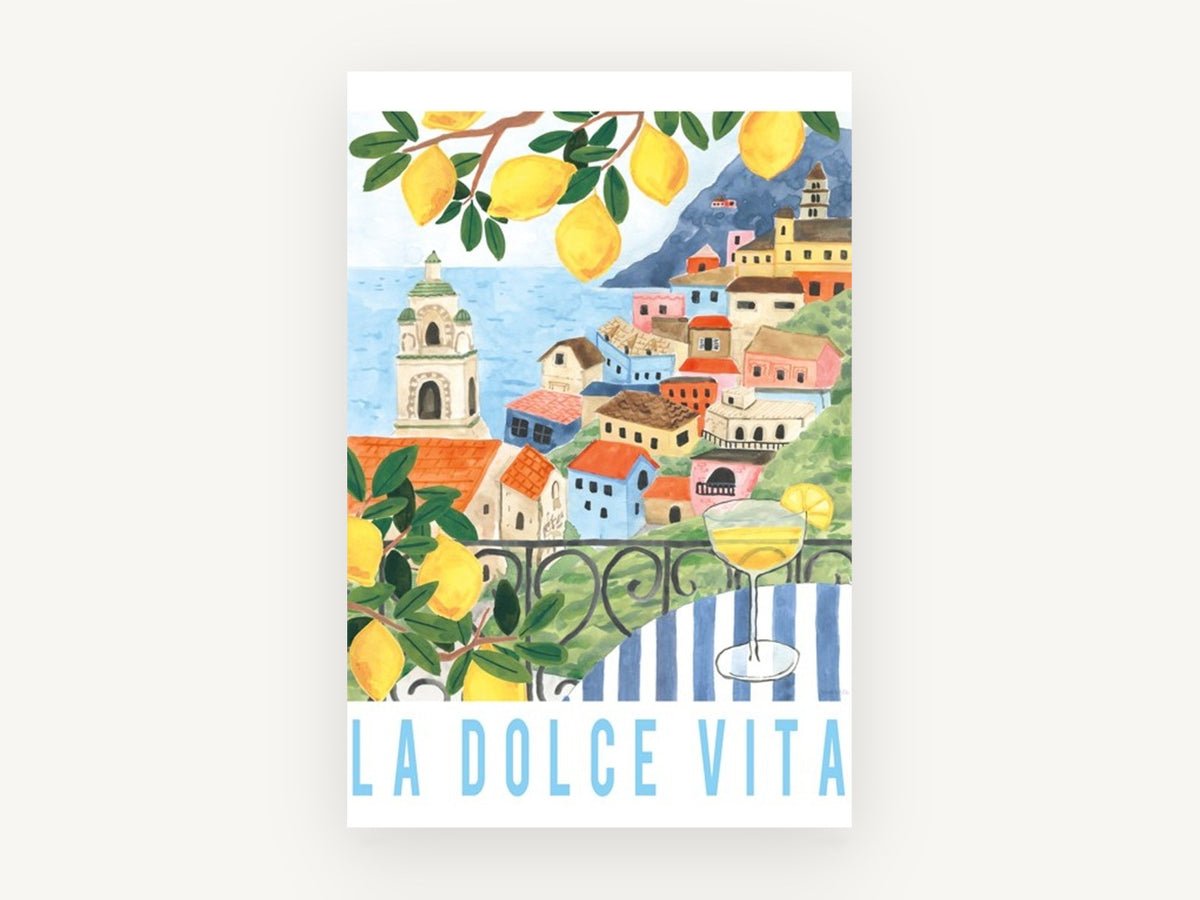 Lemon Terrace Sweet Life, coastal canvas wall art print, front view