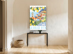 Lemon Terrace Sweet Life coastal canvas print on the wall of a hallway