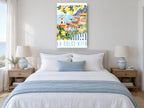 Lemon Terrace Sweet Life coastal canvas print on the wall of a coastal bedroom