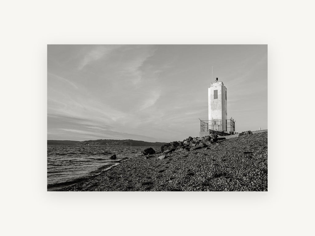 Lonely Shore Beacon, coastal canvas wall art print, front view