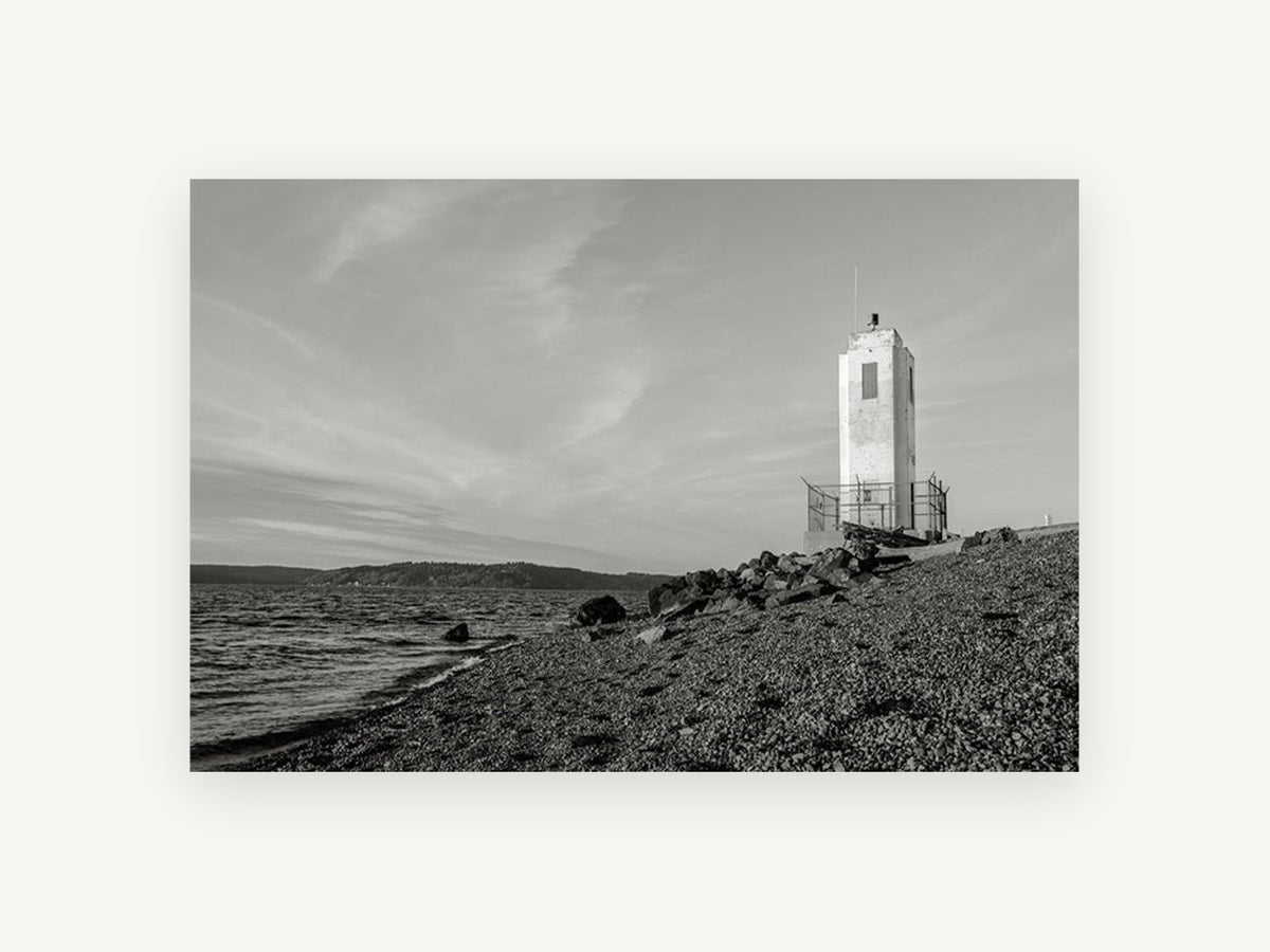 Lonely Shore Beacon, coastal canvas wall art print, front view