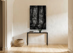 Fern Light Woodland landscape canvas print on the wall of a hallway