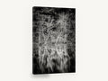 Bare Branches Mirrored, black and white lake reflection photograph, landscape canvas wall art print ready to hang