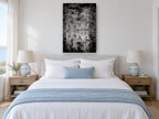 Bare Branches Mirrored landscape canvas print on the wall of a bedroom