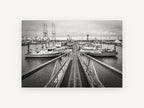 Marina Gangway Moorings, coastal canvas wall art print, front view