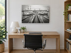 Marina Gangway Moorings coastal canvas print on the wall of a study