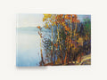 Autumn Birches by the Lake, autumn birch lake painting style landscape, landscape canvas wall art print ready to hang