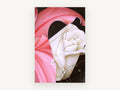 Cream Rose Pink Folds, floral canvas wall art print, front view