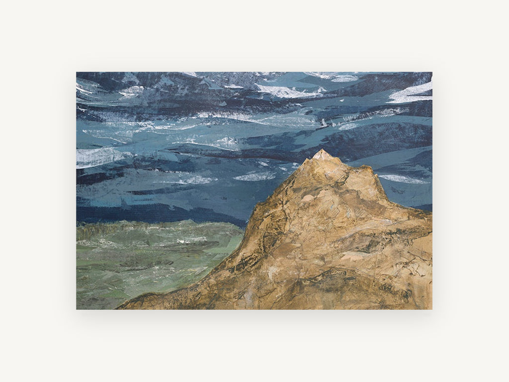 Ochre Peak Storm Sky, coastal canvas wall art print, front view