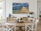 Ochre Peak Storm Sky coastal canvas print on the wall of a Hamptons dining room