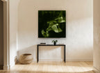 Green Wings in Flight animal canvas print on the wall of a hallway