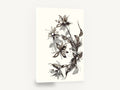 Smoky Ink Blooms, ink wash flowers black and grey, floral canvas wall art print ready to hang