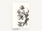 Smoky Ink Blooms, ink wash flowers black and grey, floral canvas wall art print ready to hang