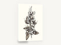 Ink Wash Botanical Spray, sepia ink wash botanical stem, floral canvas wall art print ready to hang